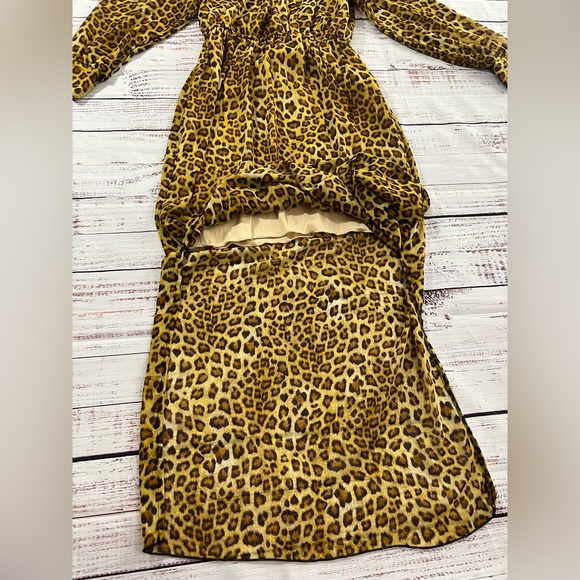 Enfocus Studio size 6 long sleeve leopard long dress animal print - Picture 10 of 11